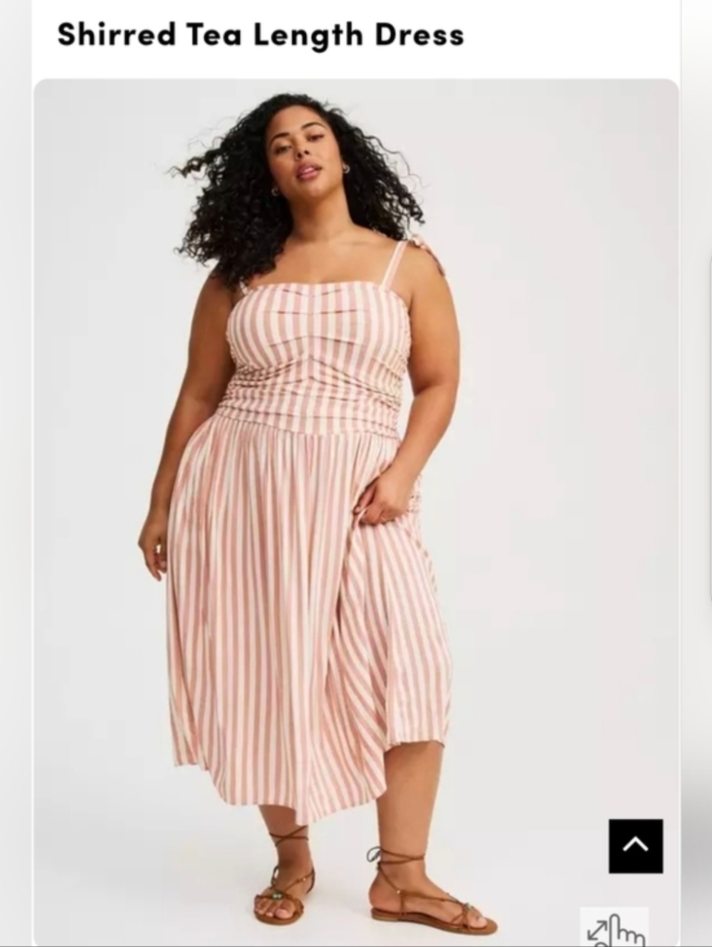 Torrid Shirred Tie-Shoulder Tea Length Dress NWT